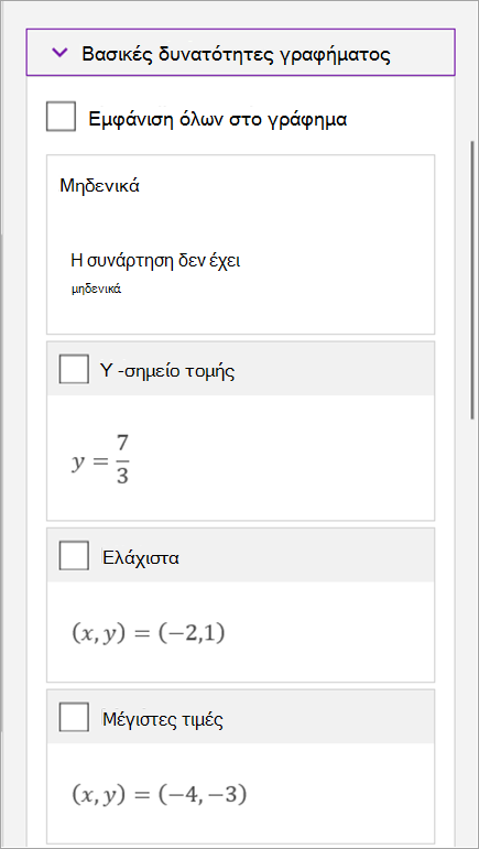 Σύνταξη μαθηματικής εξίσωσης στο OneNote για Windows 10