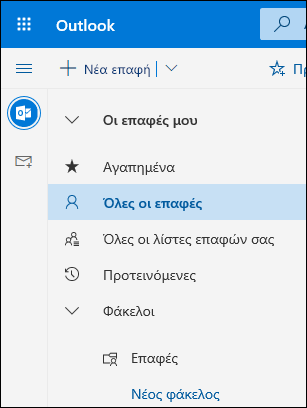 Οι επαφές μου