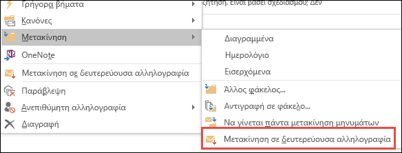 Μετακίνηση σε δευτερεύουσα αλληλογραφία