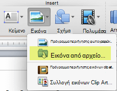 Στην Κεντρική καρτέλα της κορδέλας, στην περιοχή Εισαγωγή, κάντε κλικ στην επιλογή 