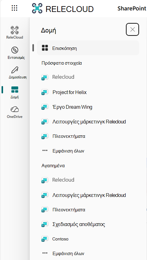 Δόμηση γραμμής εφαρμογής του SharePoint