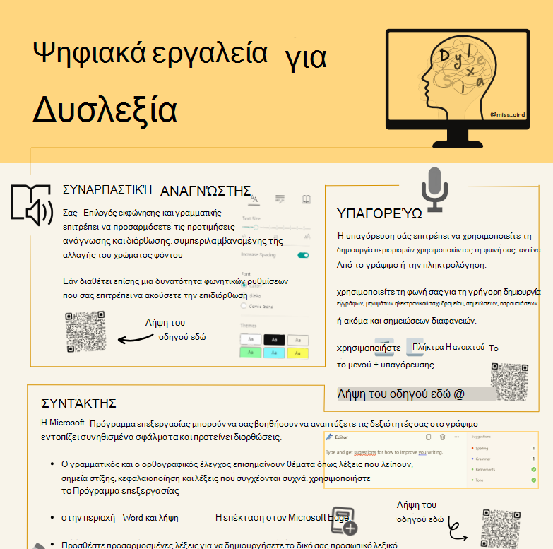Στιγμιότυπο οθόνης δυσλεξίας.