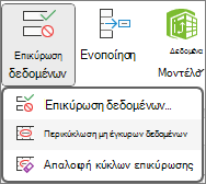 Περικύκλωση μη έγκυρων δεδομένων στην κορδέλα