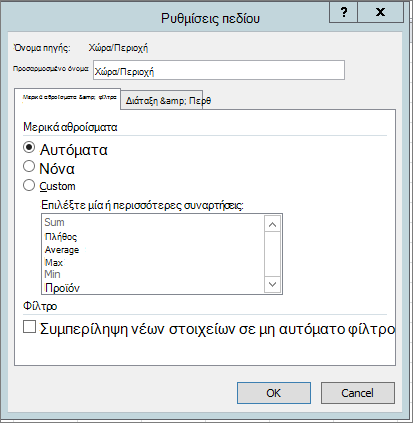 Μερικά αθροίσματα & καρτέλα 