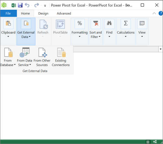 Το παράθυρο PowerPivot