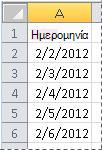 Ημερομηνίες που έχουν μετατραπεί