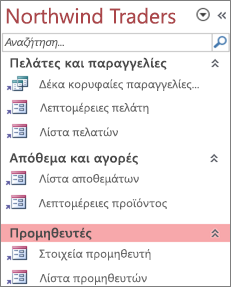 Προσαρμοσμένη περιήγηση της Northwind Traders