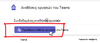 Προσθήκη ανάθεσης εργασιών στο Teams