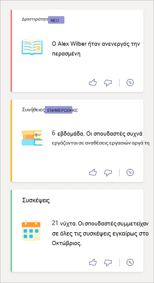 Στιγμιότυπο οθόνης που εμφανίζει πλακίδια ανάδειξης