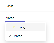 Στιγμιότυπο οθόνης που εμφανίζει τον κάτοχο.