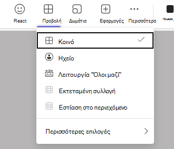Στιγμιότυπο οθόνης της προβολής.
