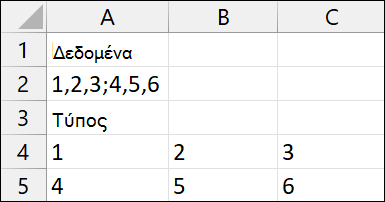 Παράδειγμα Excel TextSplit 2