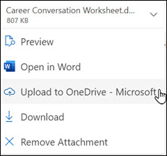 νέο παράθυρο αποστολής του Outlook στο OneDrive