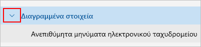 Ένα στιγμιότυπο οθόνης που δείχνει την επέκταση του φακέλου διαγραμμένων στοιχείων.