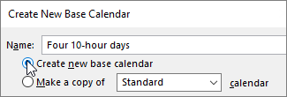 Δημιουργία νέας βάσης Calendar