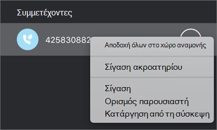Διαχείριση ατόμων στις συσκέψεις και τις κλήσεις σας