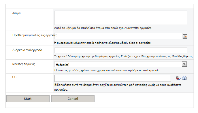 Εικόνα της οθόνης ροής εργασίας