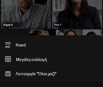 Επιλογές διάταξης βίντεο