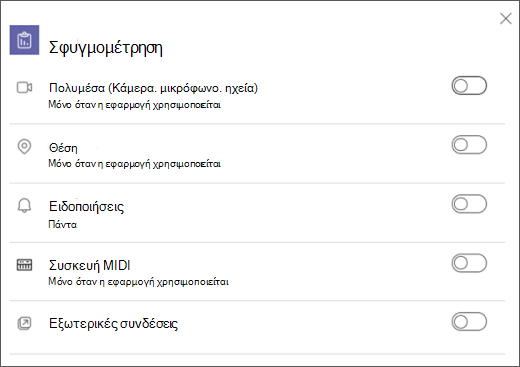 Εναλλαγή ρύθμισης δυνατότητας