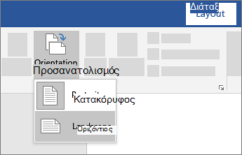 Προσανατολισμός σελίδας