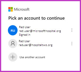 Screenshot shows example sign in selections for Windows account.