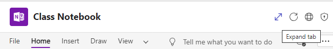 Screenshot of expand tab.