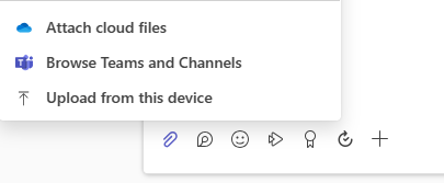 Screenshot that shows File attachment options menu.