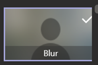 Screenshot that shows blur background option selected.