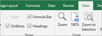 ShowFormula bar