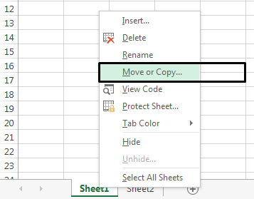The right-click menu for the tab