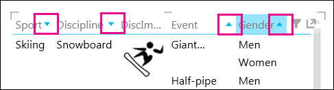 Sort Icon for Matrix in Power View