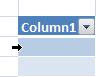 Table row selection arrow