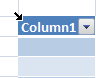 Table corner selection arrow