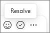 Resolve a comment option in Copilot Pages