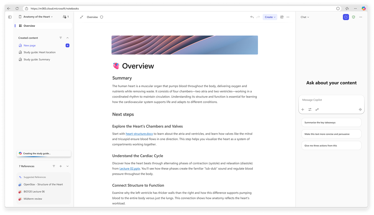 Screenshot showing Study Guide pages.