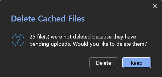 Additional prompt if the user has files with pending upload that were not already removed