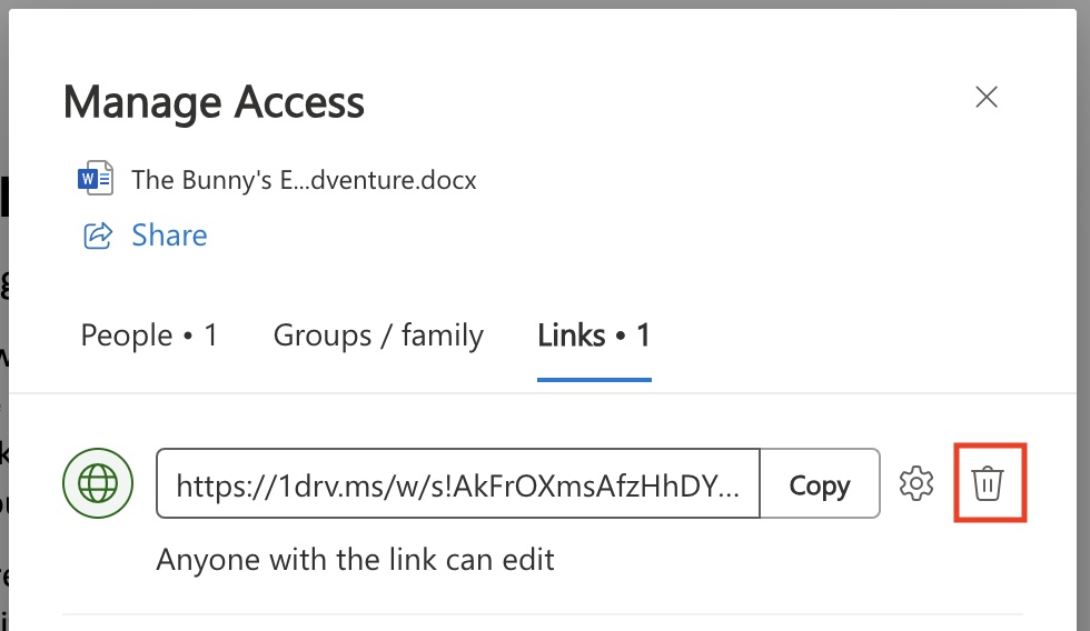 Delete Link