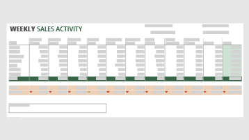 A weekly sales activity template