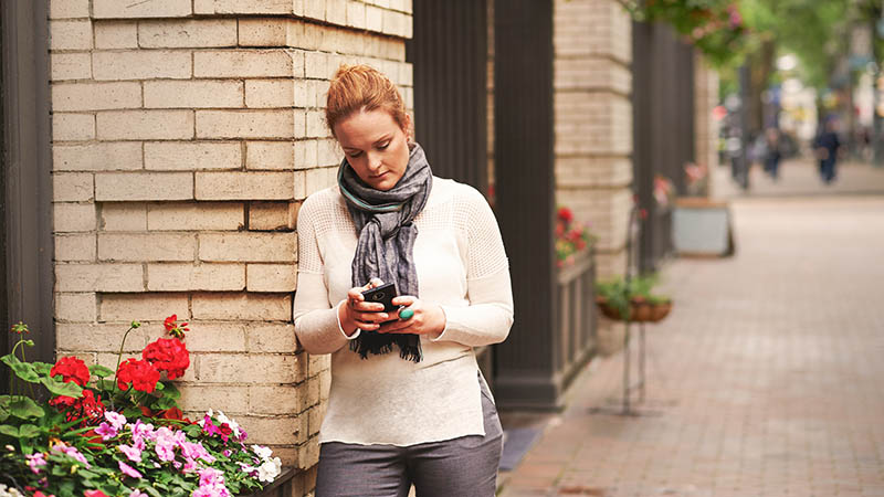 A woman using a mobile phone