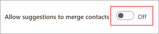 Merge contacts toggle off