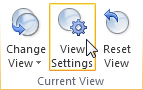 View Settings command on the ribbon