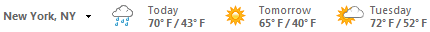 Outlook Weather Bar