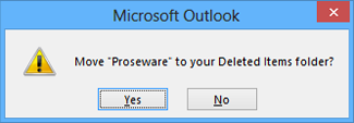 delete folder confirmation dialog box