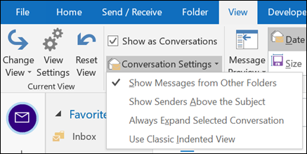 Uncheck Show Senders Above the Subject.