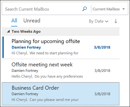 You can view your messages with the subject on top.