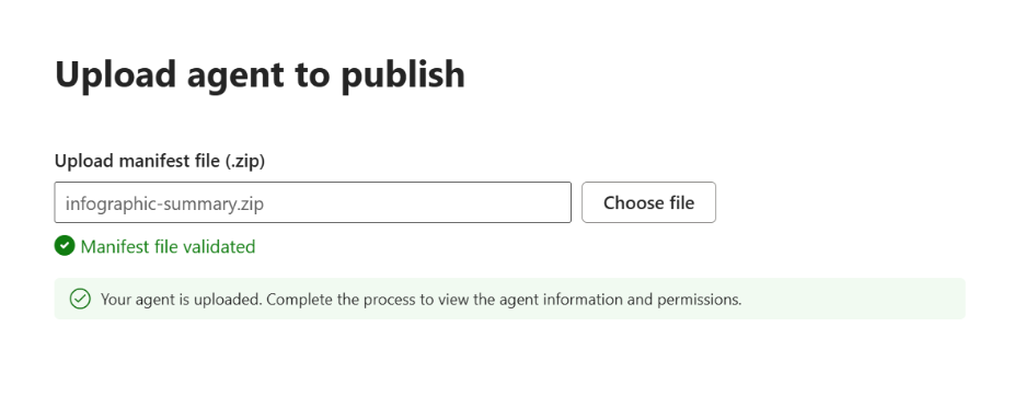 Screenshot that shows the details of a successful package validation.