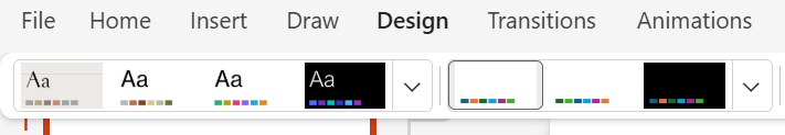 Screenshot of pick a design theme tab