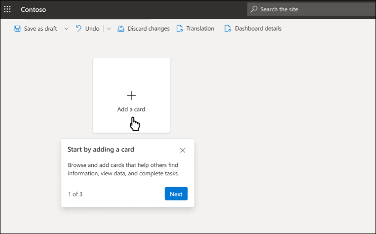 screenshot of adding a card