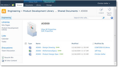 Document Set Welcome Page