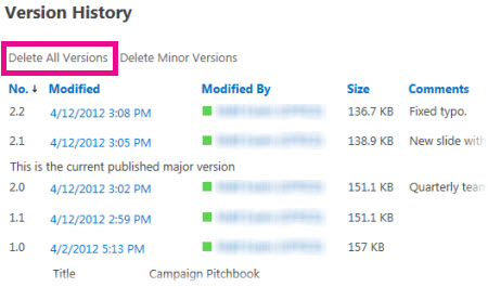 Delete All Versions